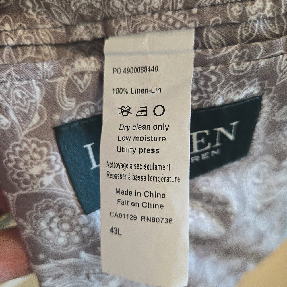 Lauren Ralph Lauren Linen Blazer - 43L - Picture 6 of 7